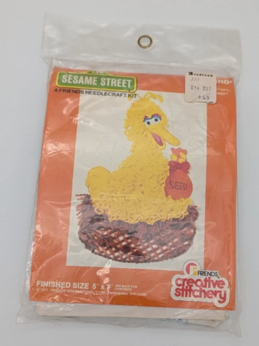 1977 Sesame Street Oscar, Big Bird, & Cookie Monster Needlecraft Kits-3 in Lot
